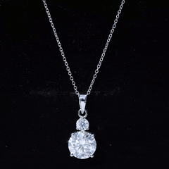 Certified Lab Grown Diamond 2 Stone Necklace For Women
