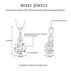 Certified Lab Grown Diamond 2 Stone Necklace For Women
