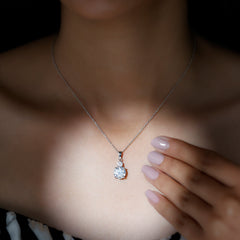 Certified Lab Grown Diamond 2 Stone Necklace For Women