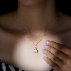Certified Lab Grown Diamond 2 Stone Necklace For Women