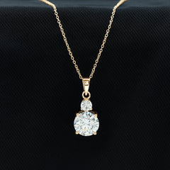 Certified Lab Grown Diamond 2 Stone Necklace For Women