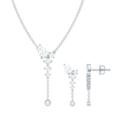 Certified Lab Grown Diamond Designer Necklace and Earrings Set