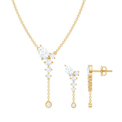 Certified Lab Grown Diamond Designer Necklace and Earrings Set
