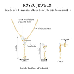 Certified Lab Grown Diamond Designer Necklace and Earrings Set