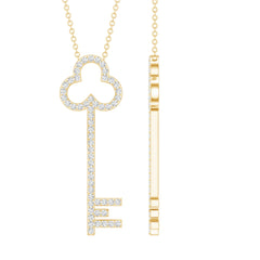 Certified Lab Grown Diamond Key Necklace For Women