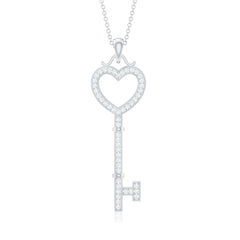 Lab Grown Diamond Key To My Heart Pendant Necklace