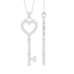 Lab Grown Diamond Key To My Heart Pendant Necklace