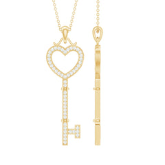 Lab Grown Diamond Key To My Heart Pendant Necklace