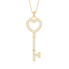 Lab Grown Diamond Key To My Heart Pendant Necklace