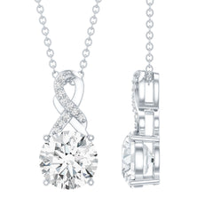 8 MM Lab Grown Diamond Infinity Pendant Necklace
