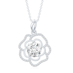 2 Carat Lab Grown Diamond Flower Pendant Necklace