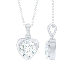 2 Carat Lab Grown Diamond Solitaire Heart Locket for Women