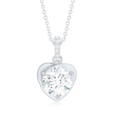 2 Carat Lab Grown Diamond Solitaire Heart Locket for Women