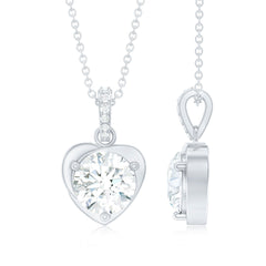 2 Carat Lab Grown Diamond Solitaire Heart Locket for Women