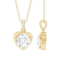 2 Carat Lab Grown Diamond Solitaire Heart Locket for Women