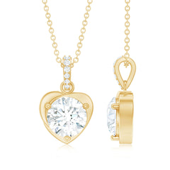 2 Carat Lab Grown Diamond Solitaire Heart Locket for Women