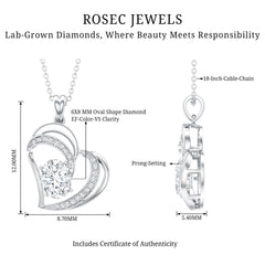 Lab Grown Diamond Heart Designer Necklace for Women