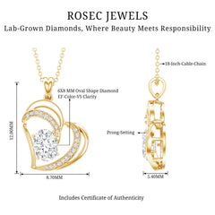 Lab Grown Diamond Heart Designer Necklace for Women