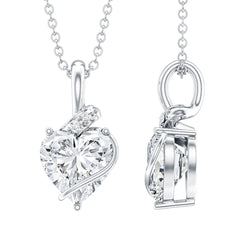 8 MM Lab Grown Diamond Heart Solitaire Necklace