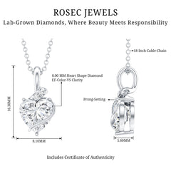 8 MM Lab Grown Diamond Heart Solitaire Necklace