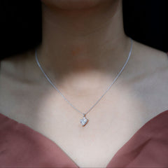 8 MM Lab Grown Diamond Heart Solitaire Necklace