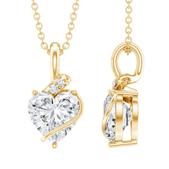 8 MM Lab Grown Diamond Heart Solitaire Necklace