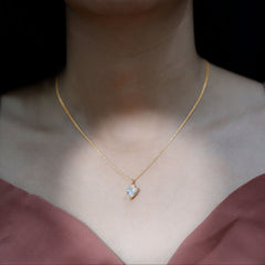 8 MM Lab Grown Diamond Heart Solitaire Necklace