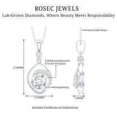 Lab Grown Diamond 2 Carat Solitaire Necklace