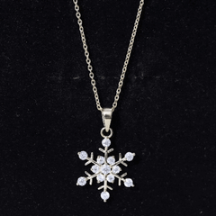 Lab Grown Diamond Christmas Snowflake Necklace
