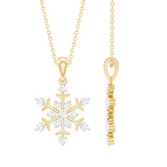 Lab Grown Diamond Christmas Snowflake Necklace