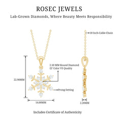 Lab Grown Diamond Christmas Snowflake Necklace