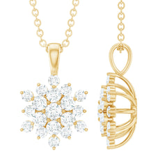 Certified Lab Grown Diamond Snowflake Necklace For Women