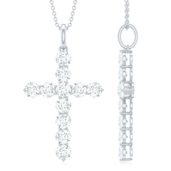 Lab Grown Diamond Catholic Cross Necklace for Women