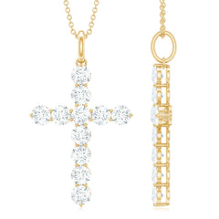 Lab Grown Diamond Catholic Cross Necklace for Women