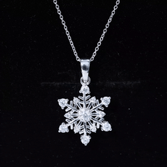 Lab Grown Diamond Snowflake Winter Necklace for Her