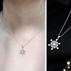 Lab Grown Diamond Snowflake Winter Necklace for Her