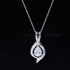 Lab Grown Diamond Teardrop Bridal Wedding Necklace