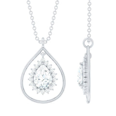 Pear Shape Lab Grown Diamond Teardrop Pendant Necklace