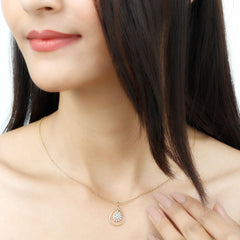 Pear Shape Lab Grown Diamond Teardrop Pendant Necklace