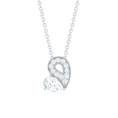 Lab Grown Diamond Pendant Necklace with Beaded Details