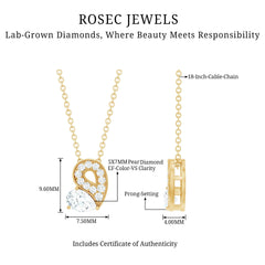 Lab Grown Diamond Pendant Necklace with Beaded Details