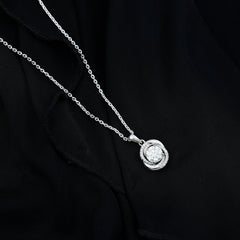 Certified 2 Ct Moissanite Swirl Necklace with Silver Chain