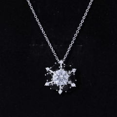 Certified 2 Carat Moissanite Statement Necklace with Black Onyx