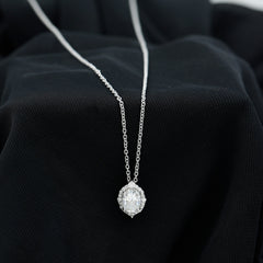 Certified 6X8 MM Oval Moissanite Cocktail Pendant Necklace