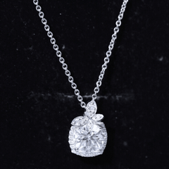 Certified 8 MM Moissanite Designer Necklace With Silver Chain
