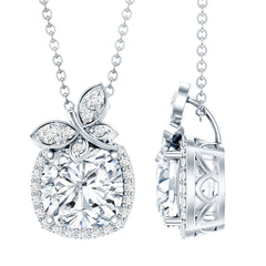 Certified 8 MM Moissanite Designer Necklace With Silver Chain
