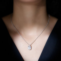 Certified 8 MM Moissanite Designer Necklace With Silver Chain