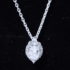 Certified Moissanite Teardrop Pendant Necklace for Wedding