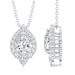 Certified Moissanite Teardrop Pendant Necklace for Wedding
