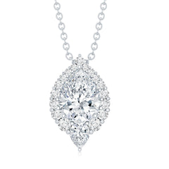Certified Moissanite Teardrop Pendant Necklace for Wedding